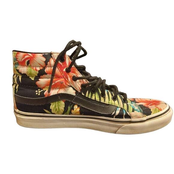 Vans Sk8-Hi Hawaiian Floral Print Shoes Hightops size 9 - Picture 7 of 8